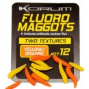 KORUM FLUORO MAGGOT- YELLOW AND ORANGE Насадка исскуственная "опарыш" флю желтый и оранжевый (KAM/FYO)