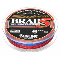 Плетеный шнур Sunline BRAID 5, 200m, #1.2, 0.185mm, 5цв.по 10м, 7.1кг (60092136)